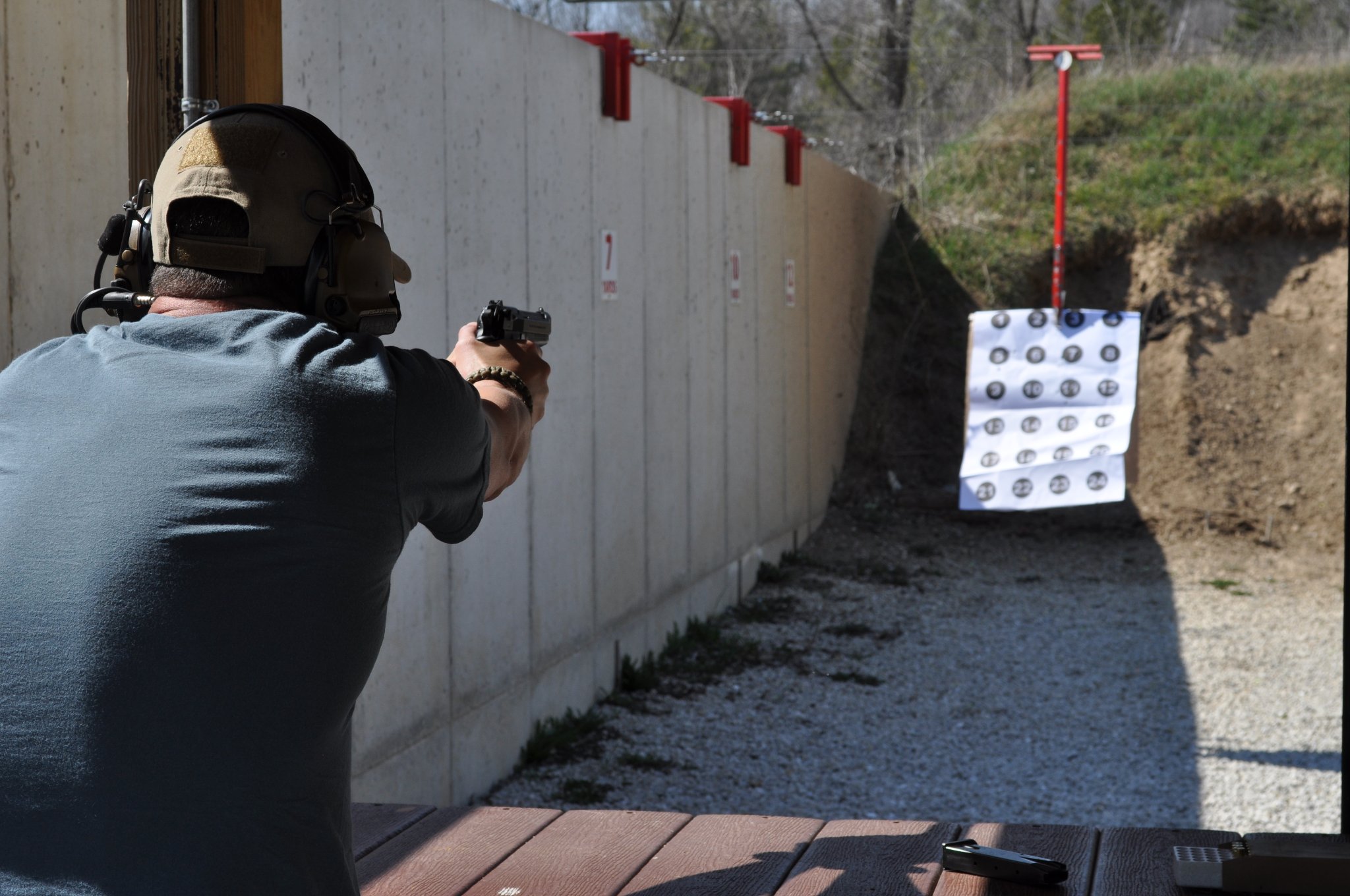 Student pistol marksmanship — outdoor range