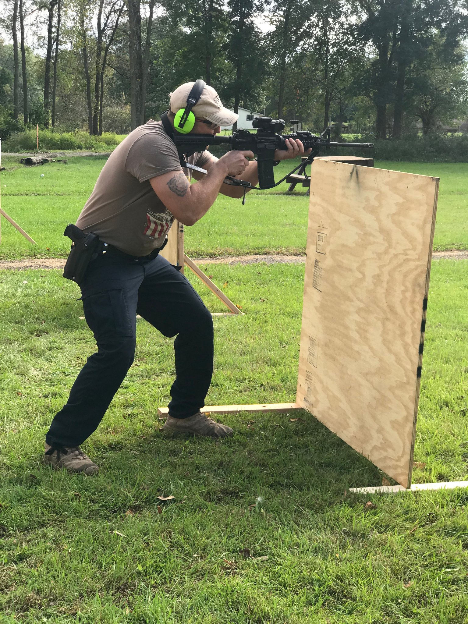 Tactical rifle barricade drill — outdoor range